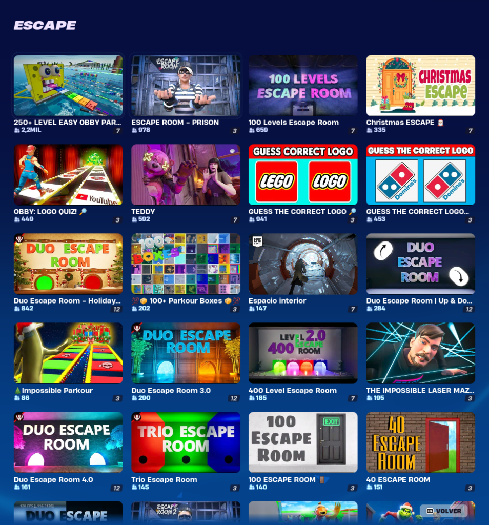 Escape Rooms en Fortnite