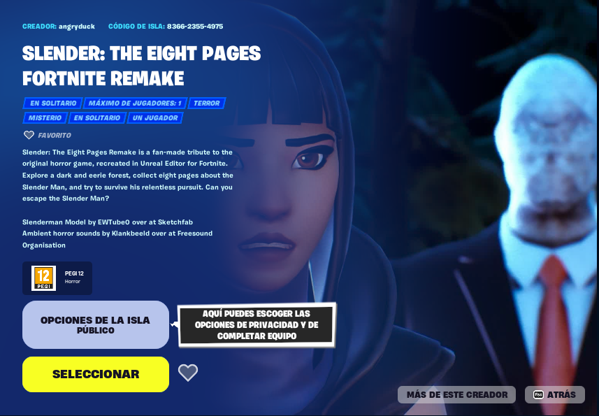 Slender: The Eight Pages Fortnite Remake