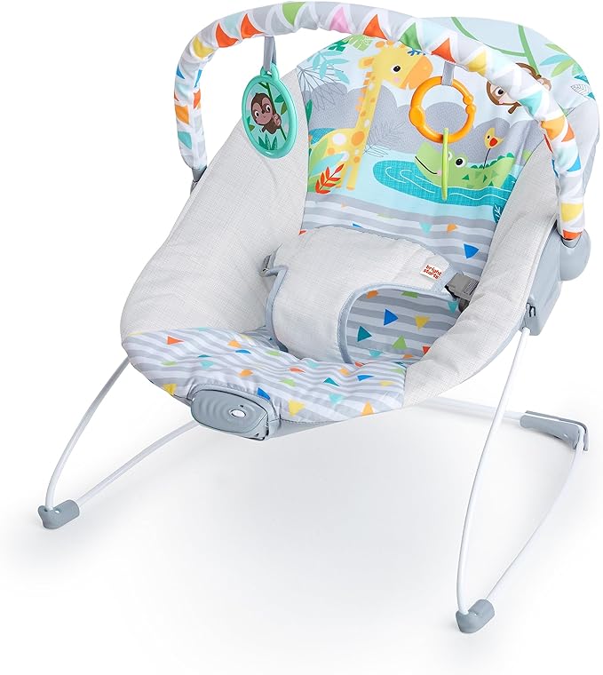 Bright Starts Hamaquita con vibraciones y arco de juego, Multicolor, 1 Unidad (Paquete de 1)